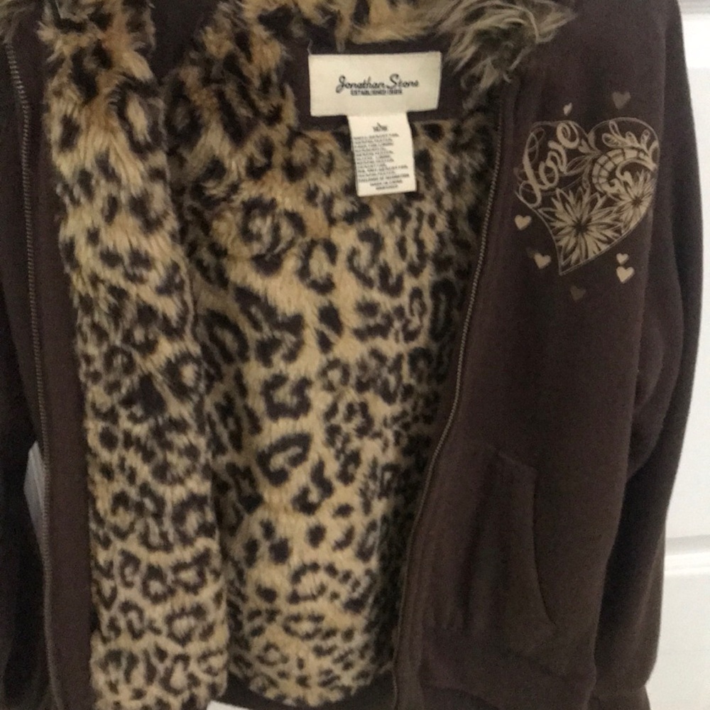 Leopard faux jacket cotton/polyester